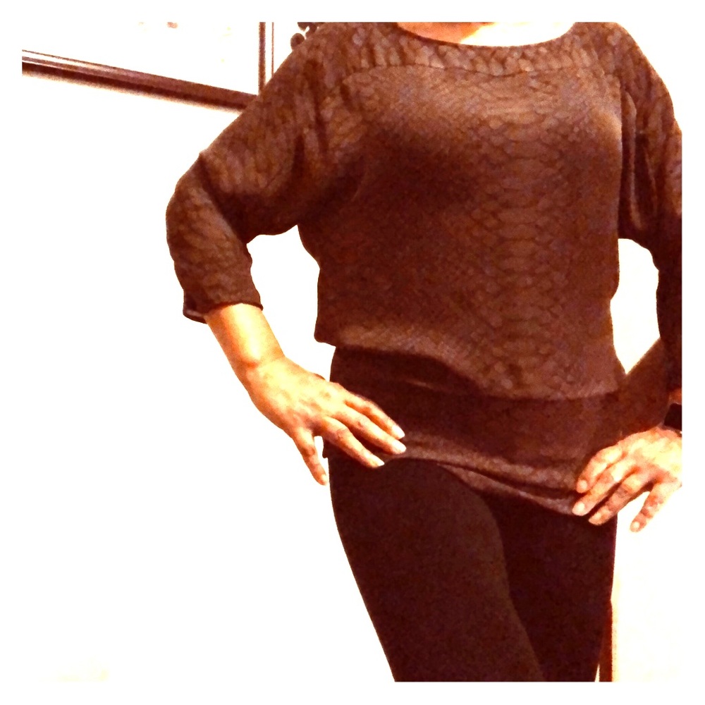 JOLE 100% silk tunic 3/4 sleeve top/ dress.